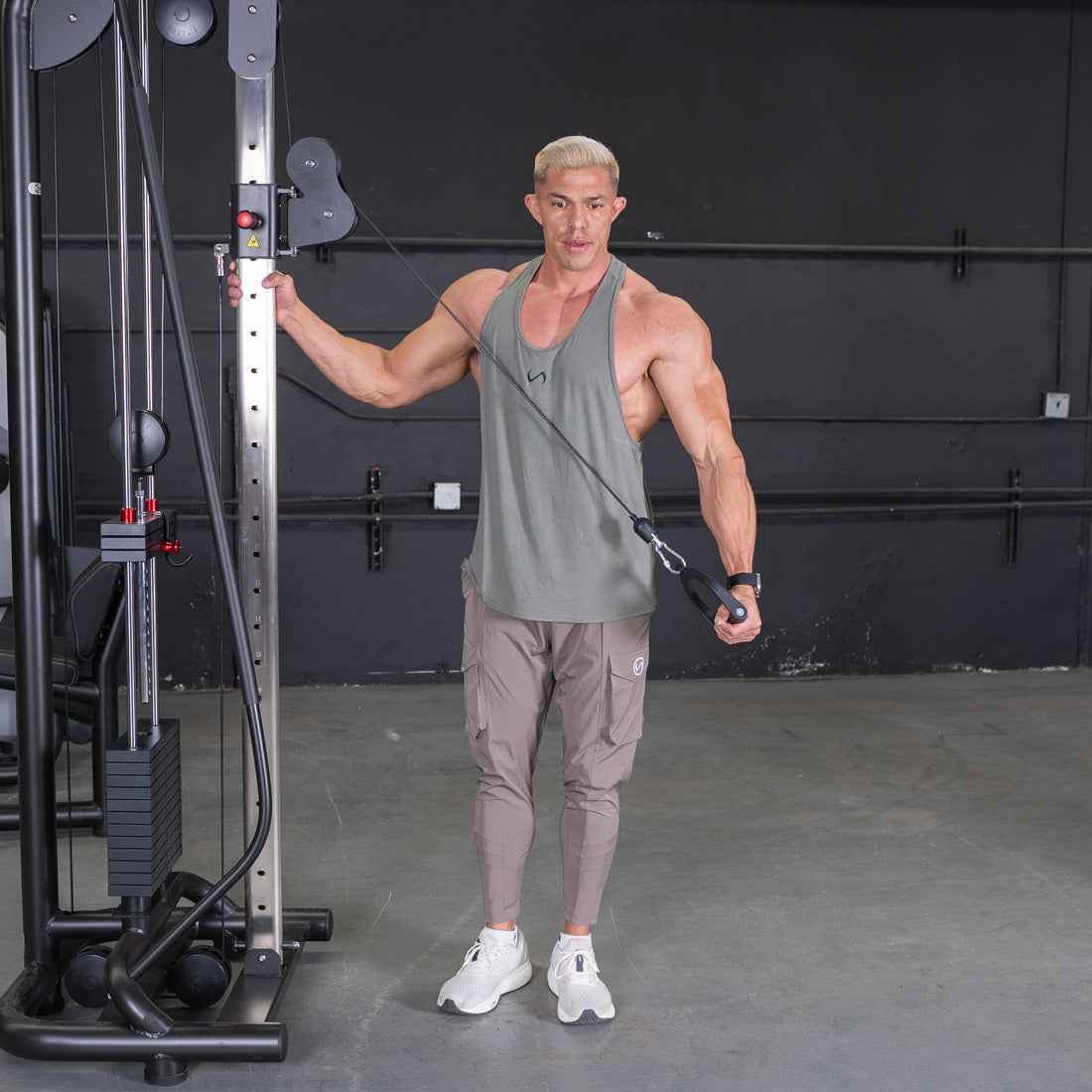 muscle d fitness commercial selectorized vogue black cable crossover machine