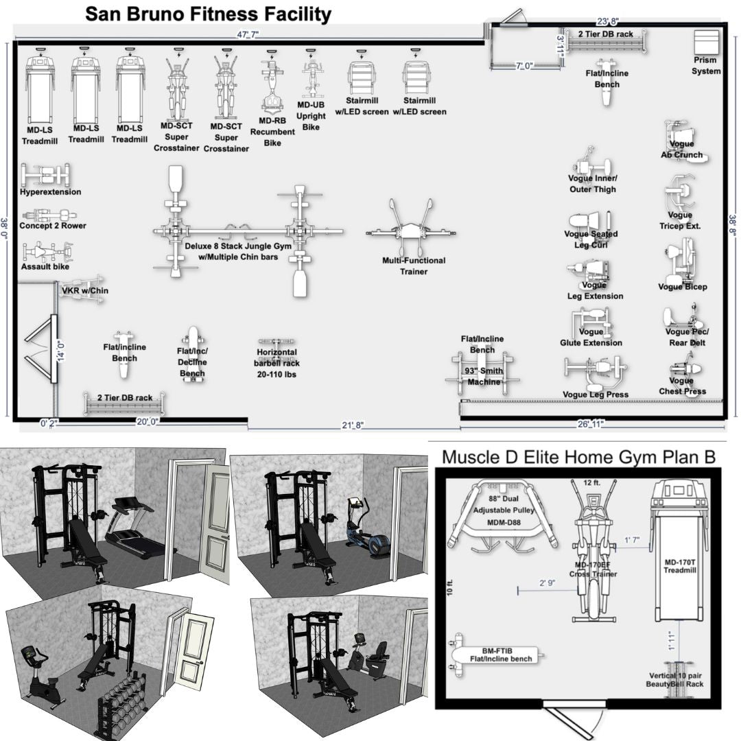 muscle d gym design for commercial gym customer
