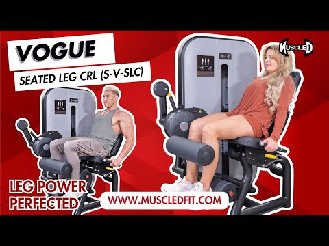 muscle d fitness commercial selectorized vogue black and light grey seated leg curl machine