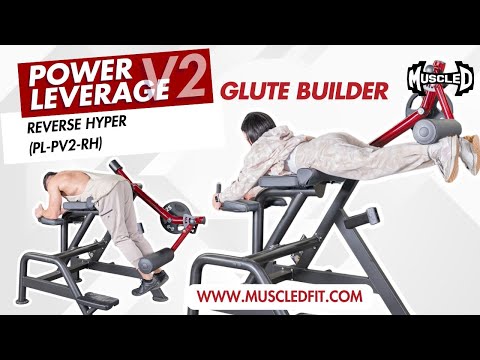 muscle d fitness commercial plate loaded black and maroon power leverage v2 reverse hyper machine model demonstration video