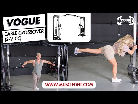 muscle d fitness commercial selectorized vogue black cable crossover machine model demonstration video