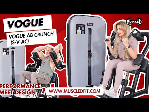 muscle d fitness commercial selectorized vogue black and light grey Ab Crunch Machine model demonstration video