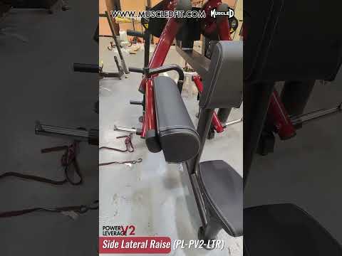 black and maroon plate loaded side lateral raise machine video