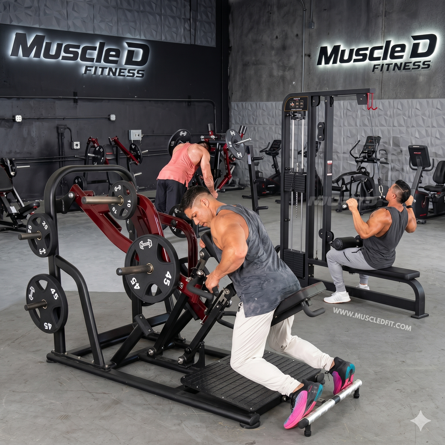 The Back training area of a gym by Muscle D Fitness.