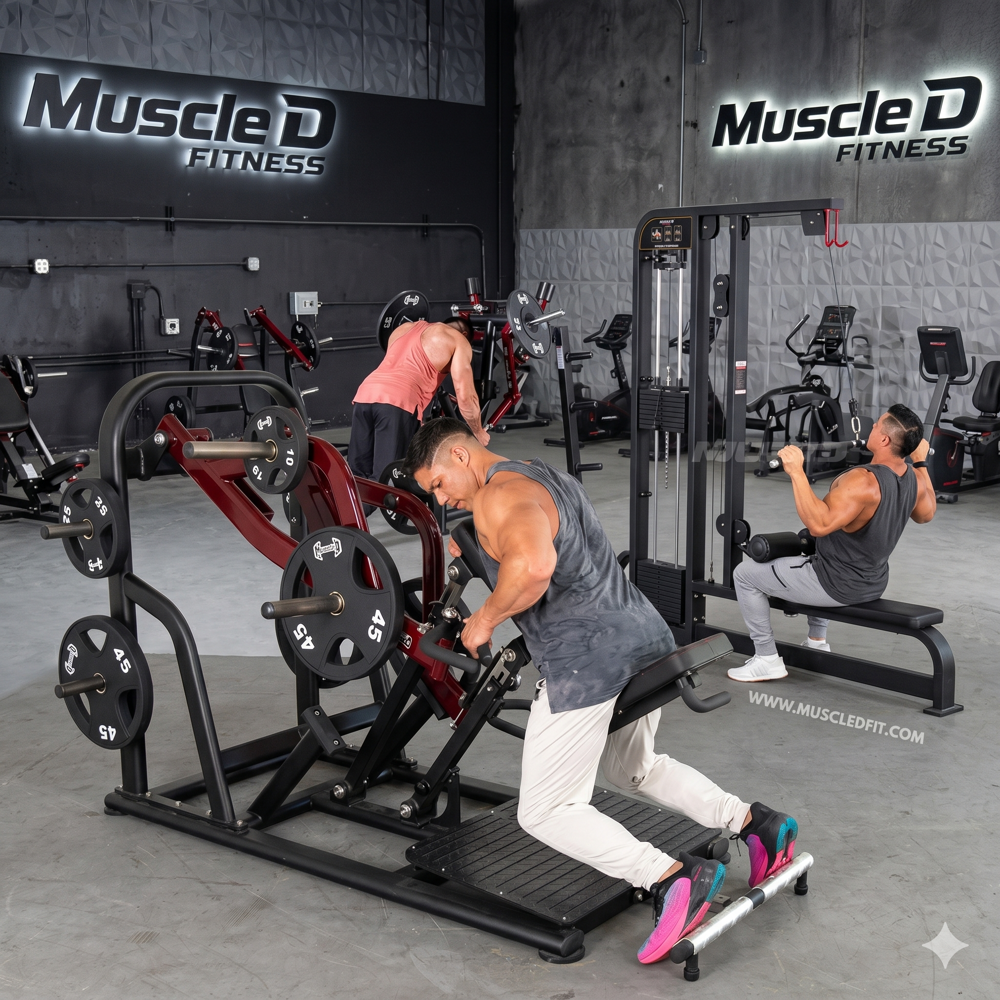 The Back training area of a gym by Muscle D Fitness.