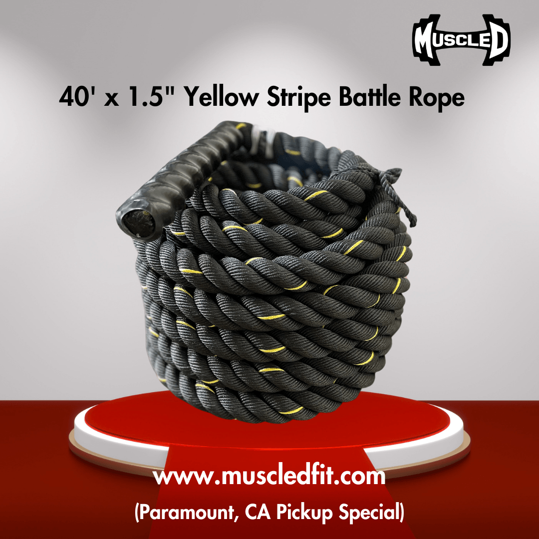 Muscle D 40' x 1.5" Yellow Stripe Battle Rope - Local Pick Up Only Deal(Paramount,CA)