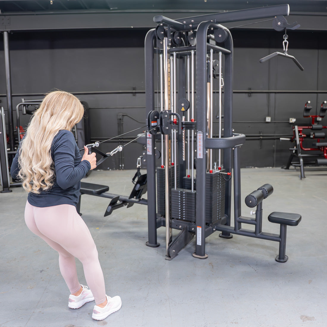 muscle d fitness standard 4 stack jungle gym black version double handle pulley station