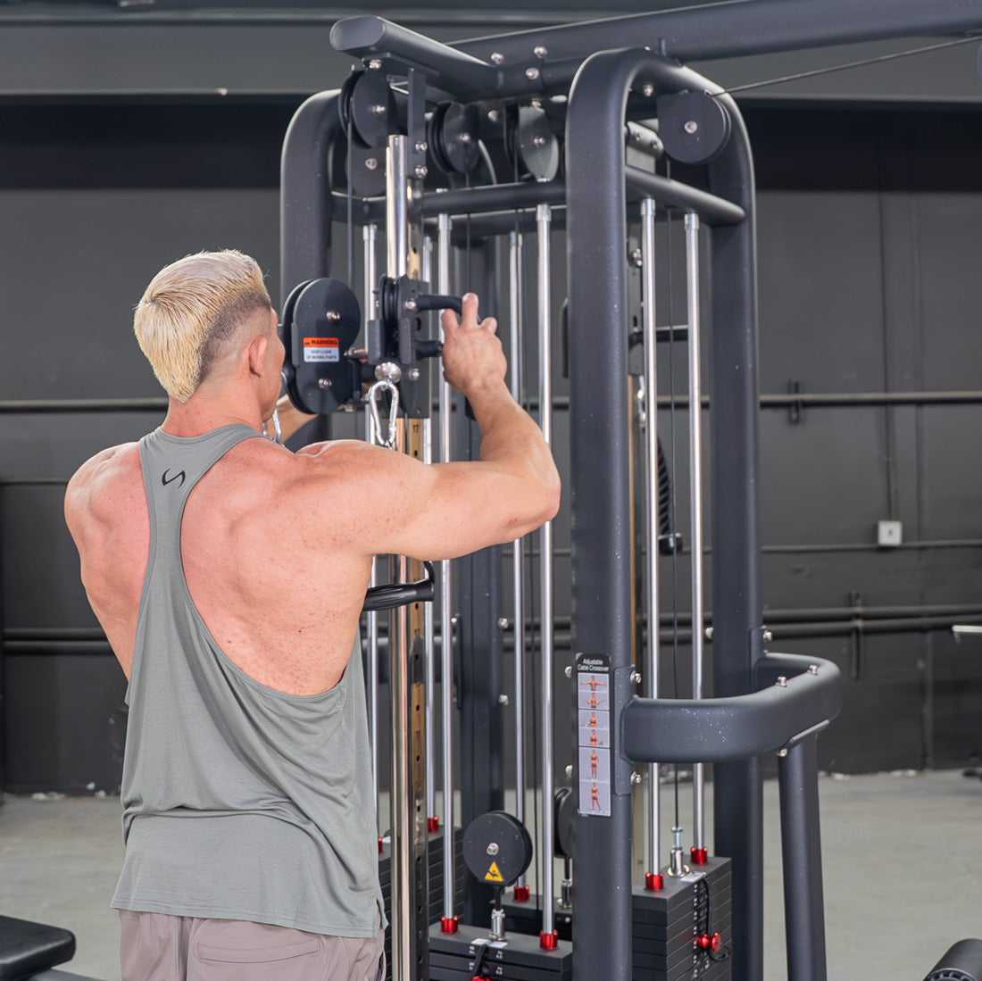muscle d fitness standard 4 stack jungle gym black version double handle pulley station