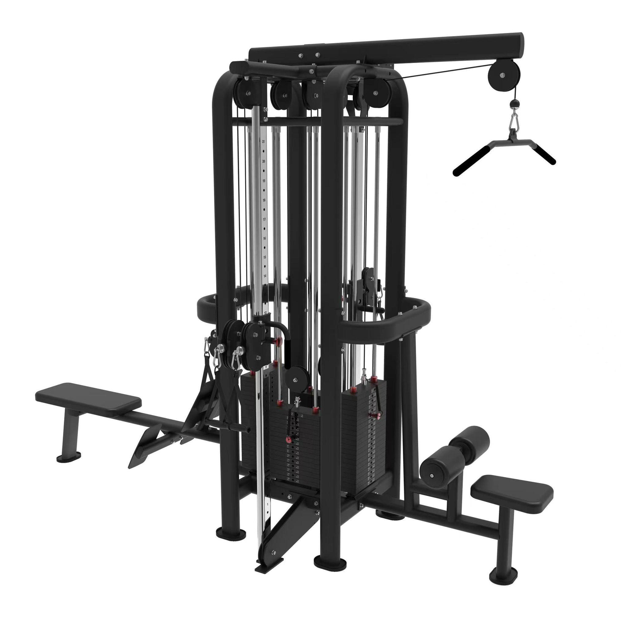 4 Stack Megatron Standard Jungle Gym - 2 Colors - Muscle D Fitness - Low Row, Lat Pulldown, Single Handle Hi/low Pulley, Double Hi/Low Pulley