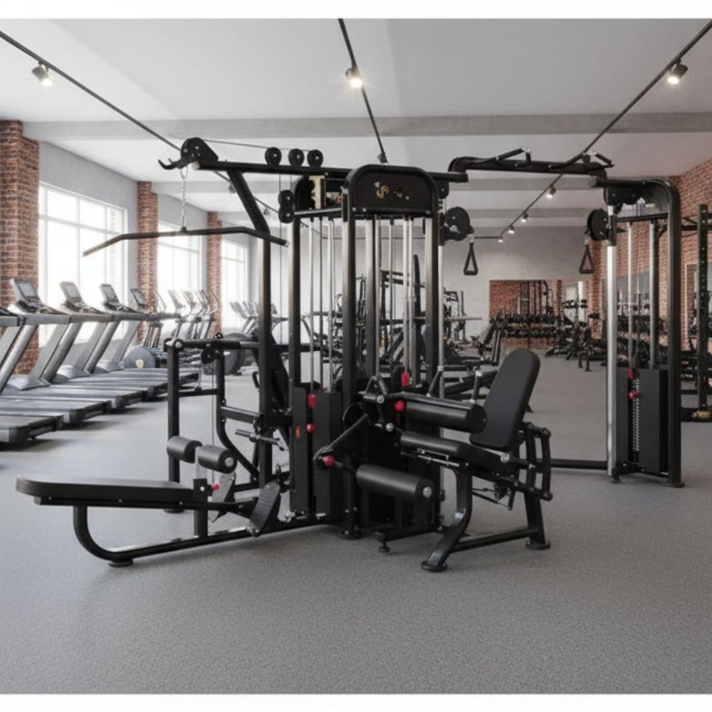 5 Stack Megatron Compact Multi-Gym - Muscle D Fitness - Lat Pull, Low