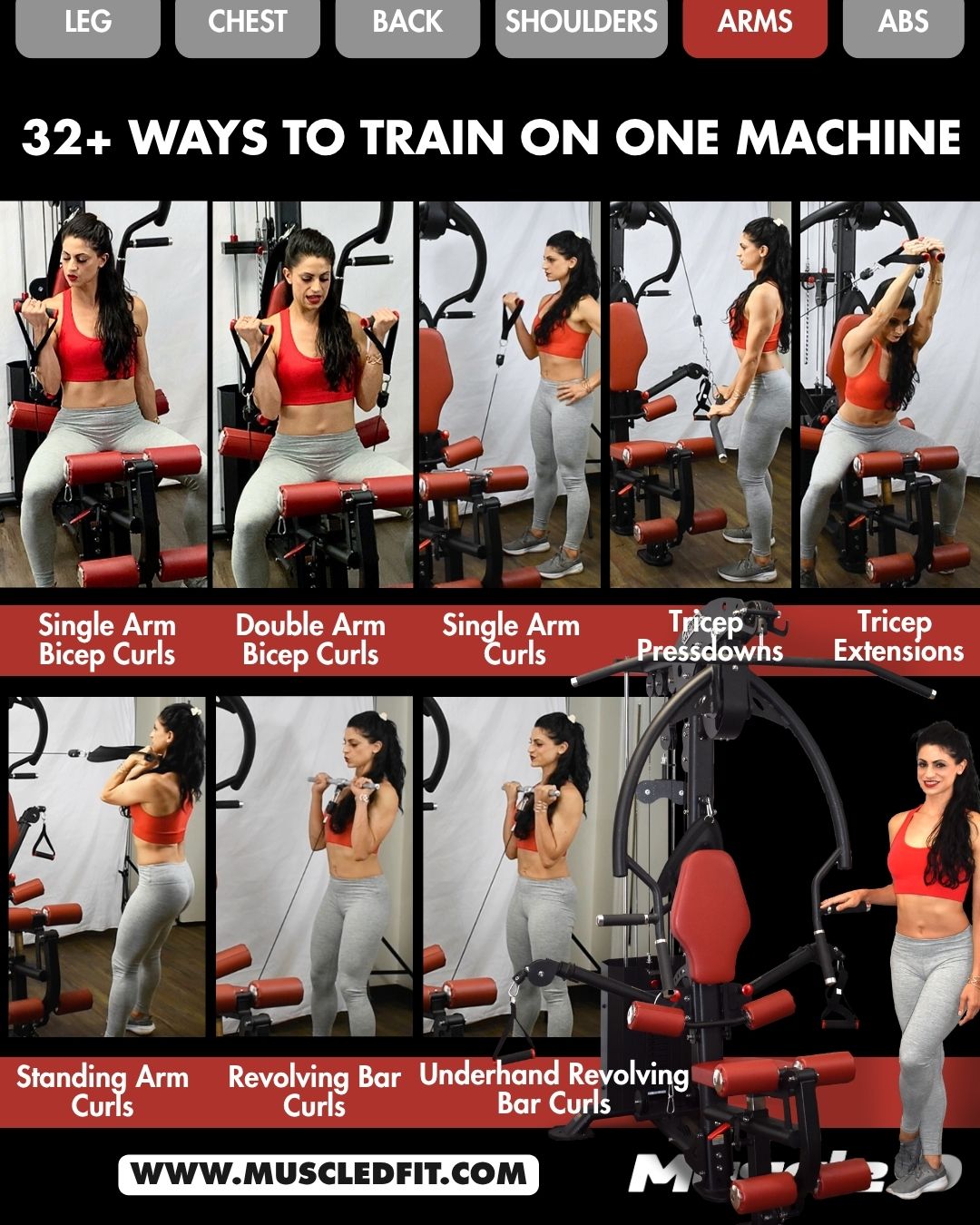 Muscle D Fitness Compact Single-Stack Multi-Gym | Full Body, Space-Saving