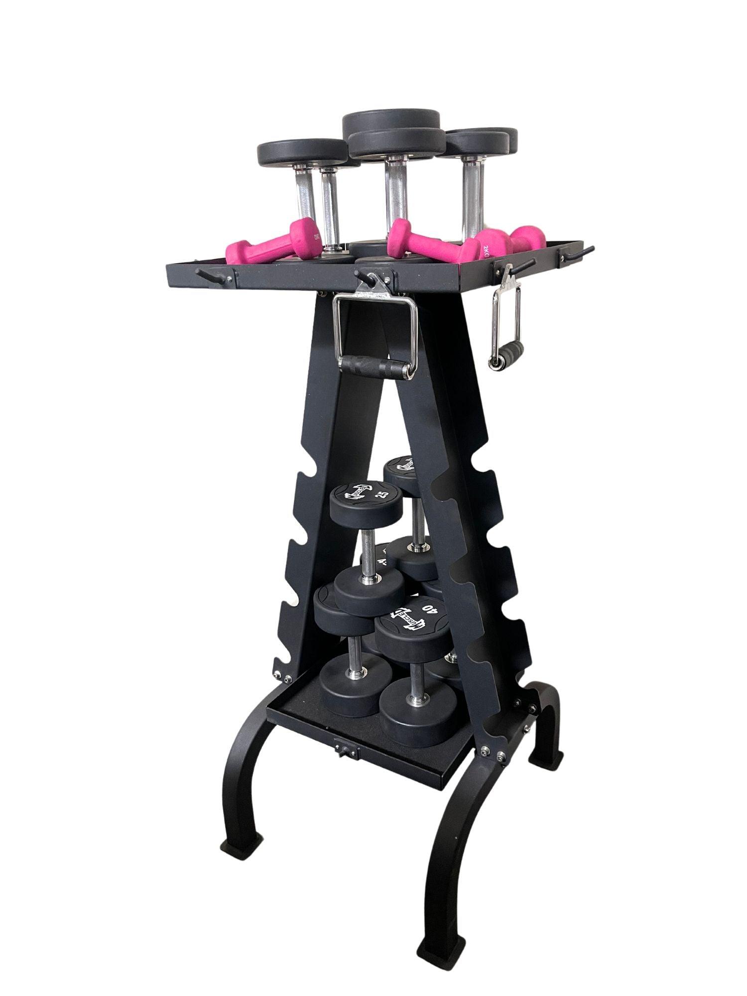 Accessory Rack - Muscle D Fitness - Sturdy Cable Attachment Storage (R