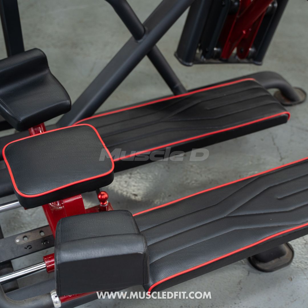 Black and red Classic V2 Glute Kickwith 'Muscle D' branding on a concrete floor.