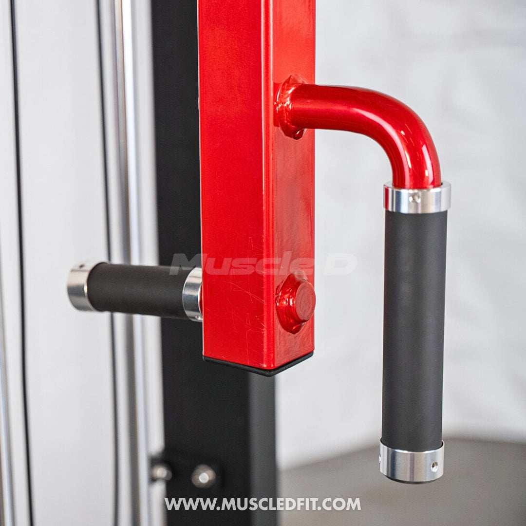 Red and black Classic V2 Pec/Rear Delt Combo with 'Muscle' branding on a white background