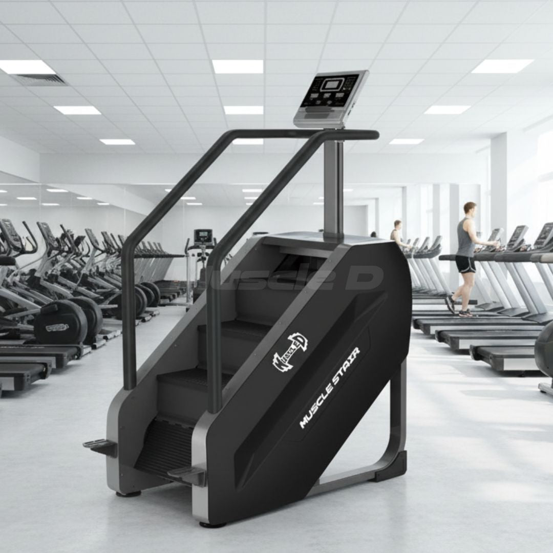 Commercial Stair Climber - Stepmill - LED Screen - Muscle D Fitness - Durable - Black - Heart Rate Monitor