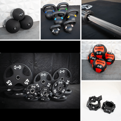 Complete Strength Training Kit - Stainless Steel Bushing - Olympic Bar Weight Plates - Home Gym