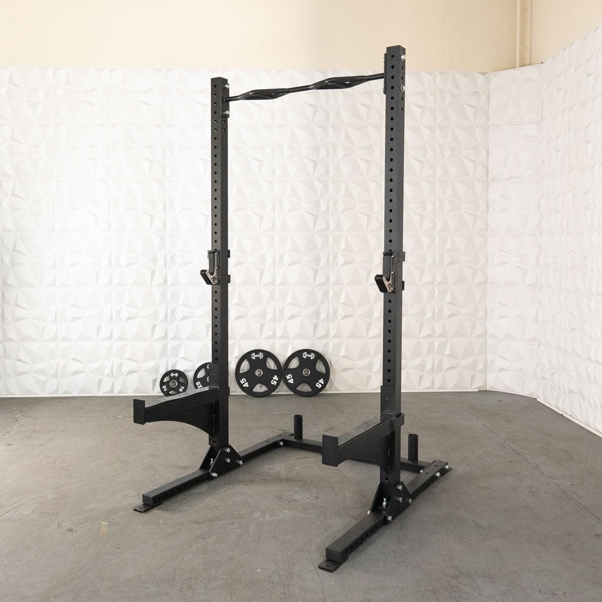 TGrip Commercial Squat Stand - 3x3 Steel - Functional Multi-Grip Pull-Up - Bar & Plate Storage - J-Hooks