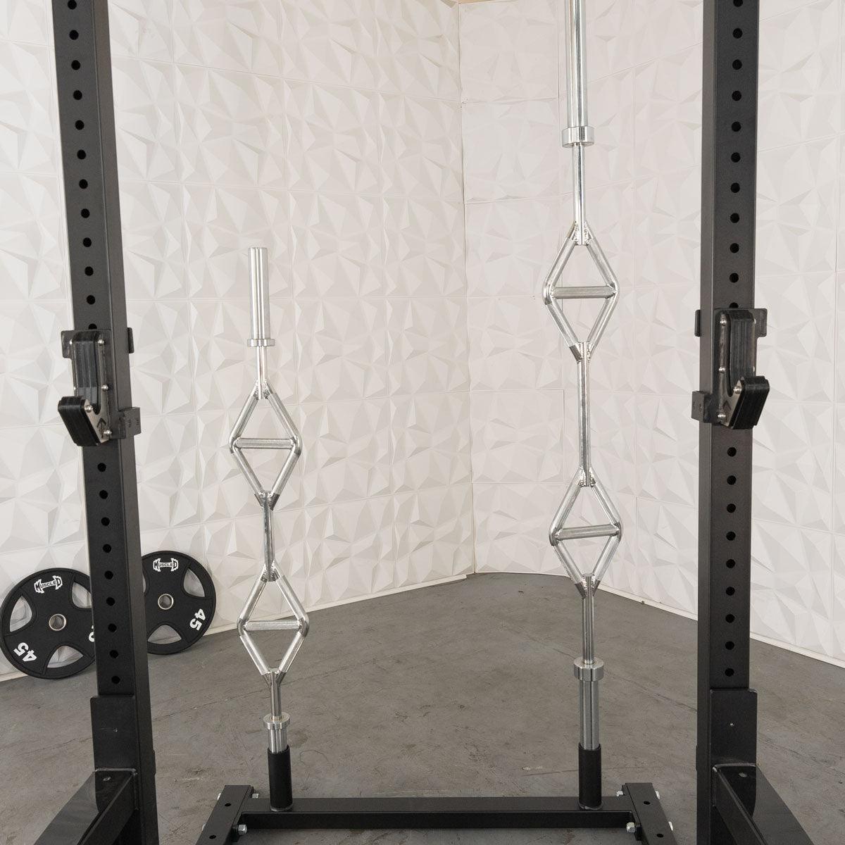 TGrip Commercial Squat Stand - 3x3 Steel - Functional Multi-Grip Pull-Up - Bar & Plate Storage - J-Hooks