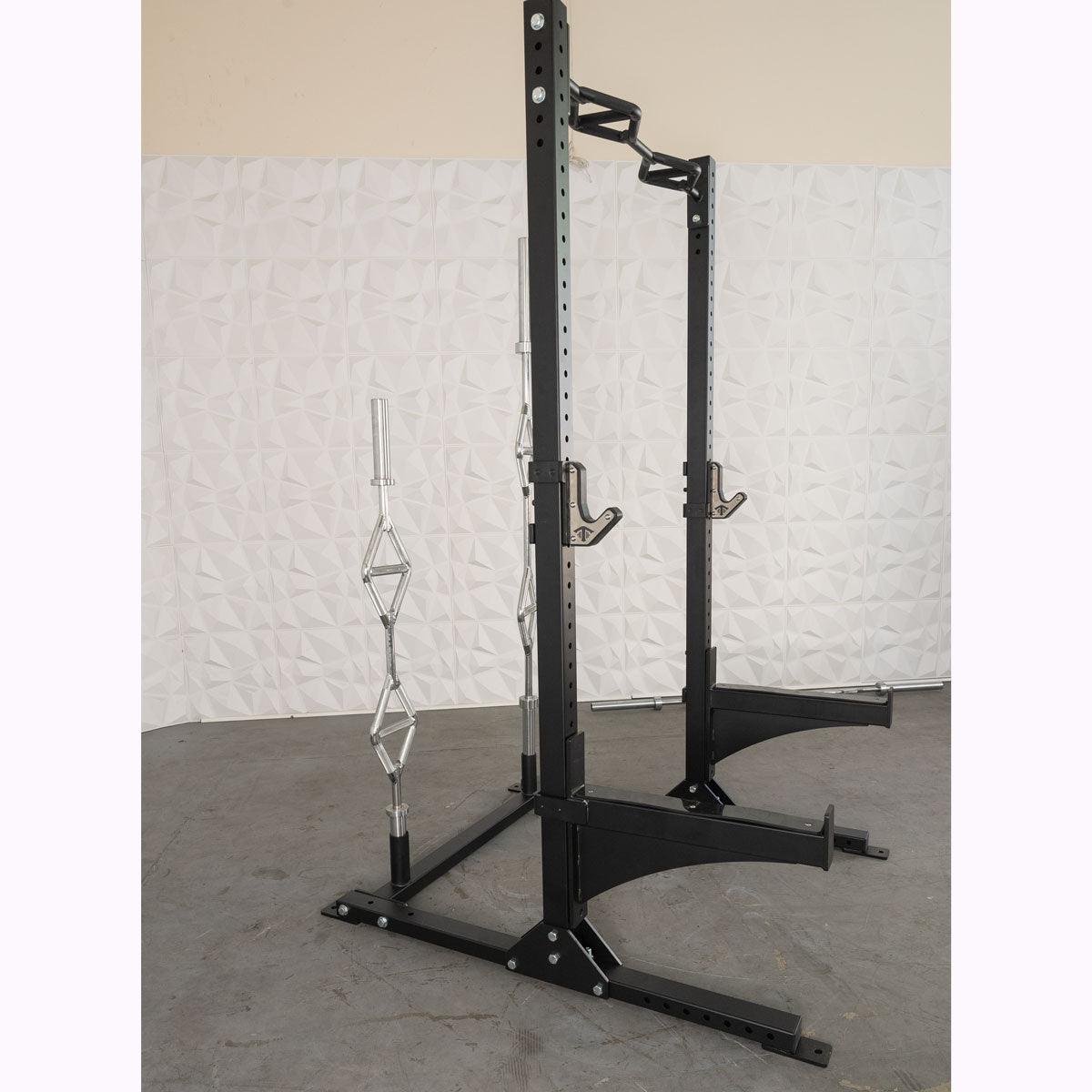 TGrip Commercial Squat Stand - 3x3 Steel - Functional Multi-Grip Pull-Up - Bar & Plate Storage - J-Hooks