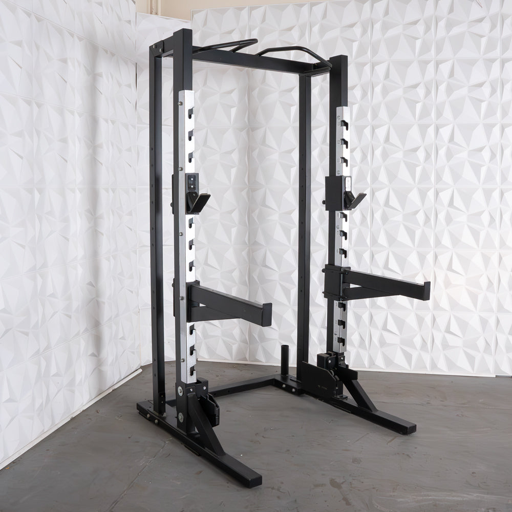 black commercial quality half rack