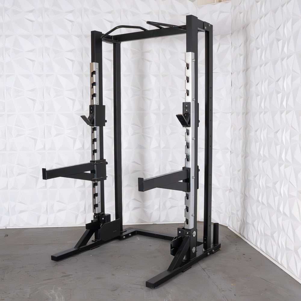 black commercial quality half rack