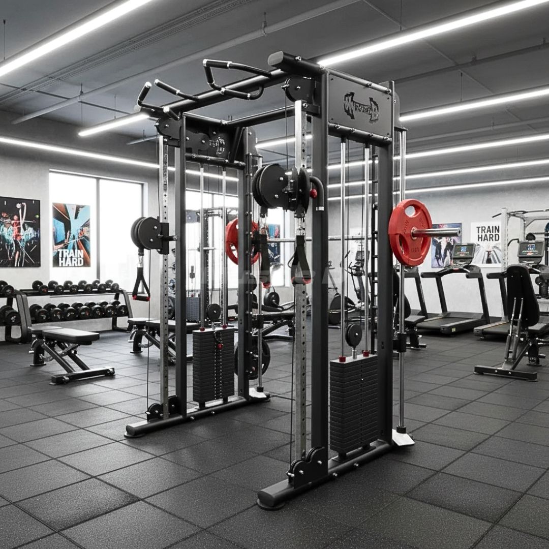 Muscle D Fitness Dual Adjustable Pulley Smith Combo – Full Body Trainer