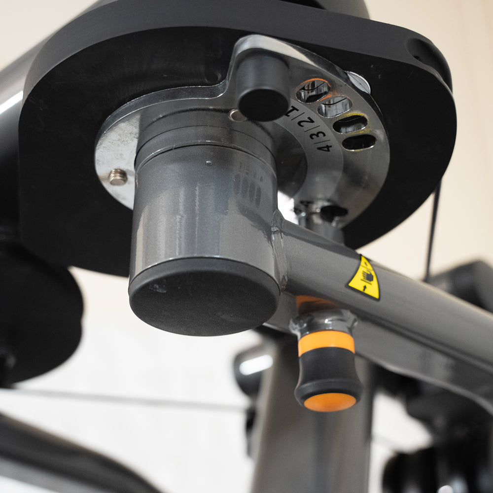 commercial black and dark grey selectorized pec rear delt machine details