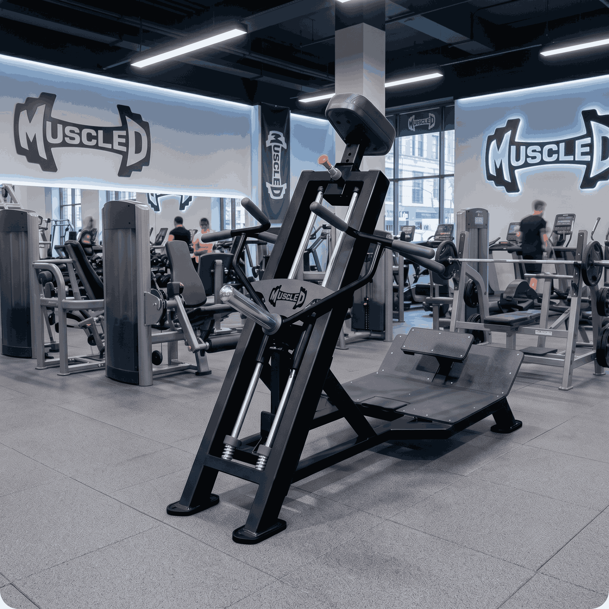 Excel Linear Bearing T-Bar Row machine in a commercial gym setting.