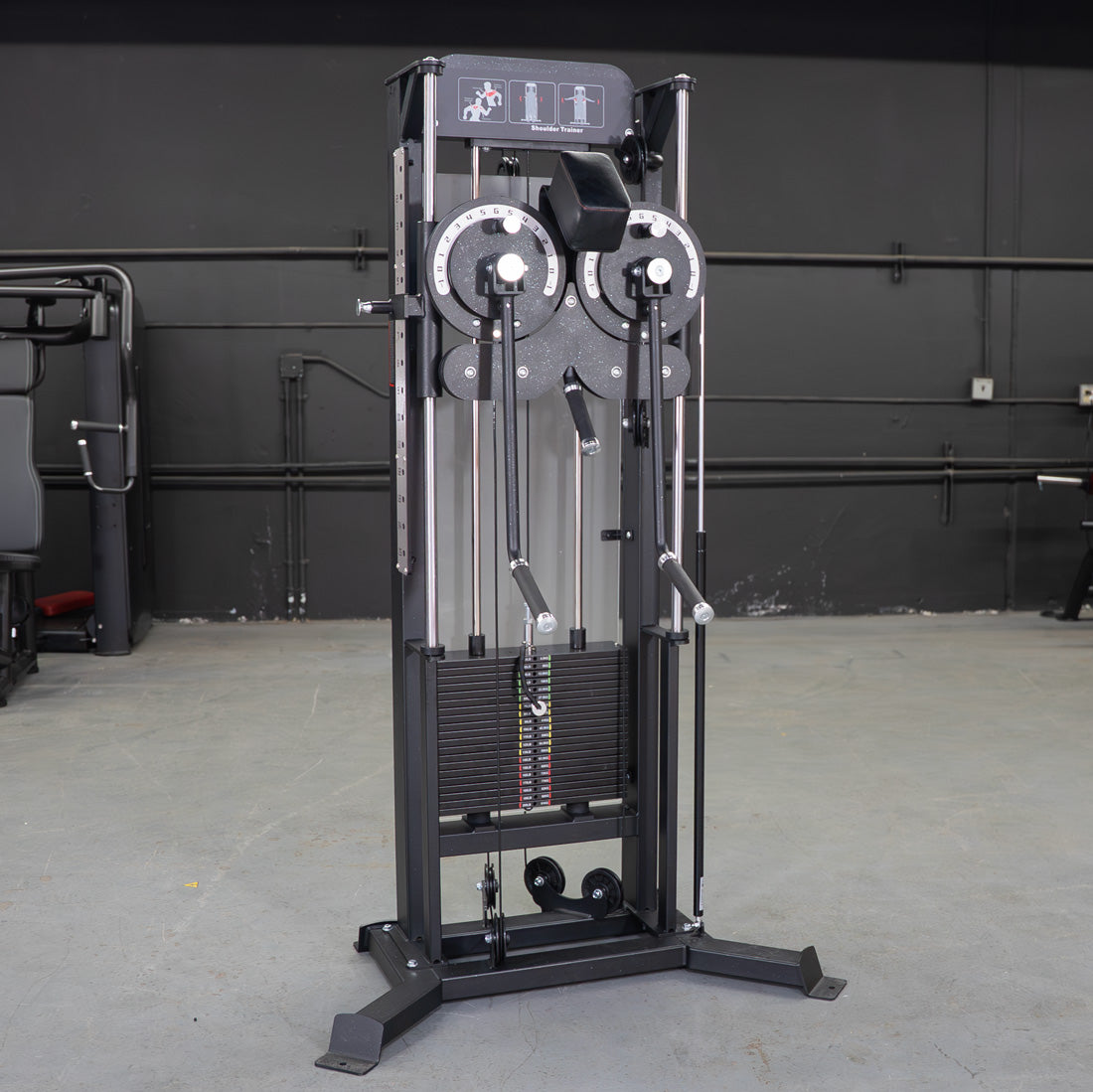 muscle d fitness commercial excel selectorized black multi filght trainer 