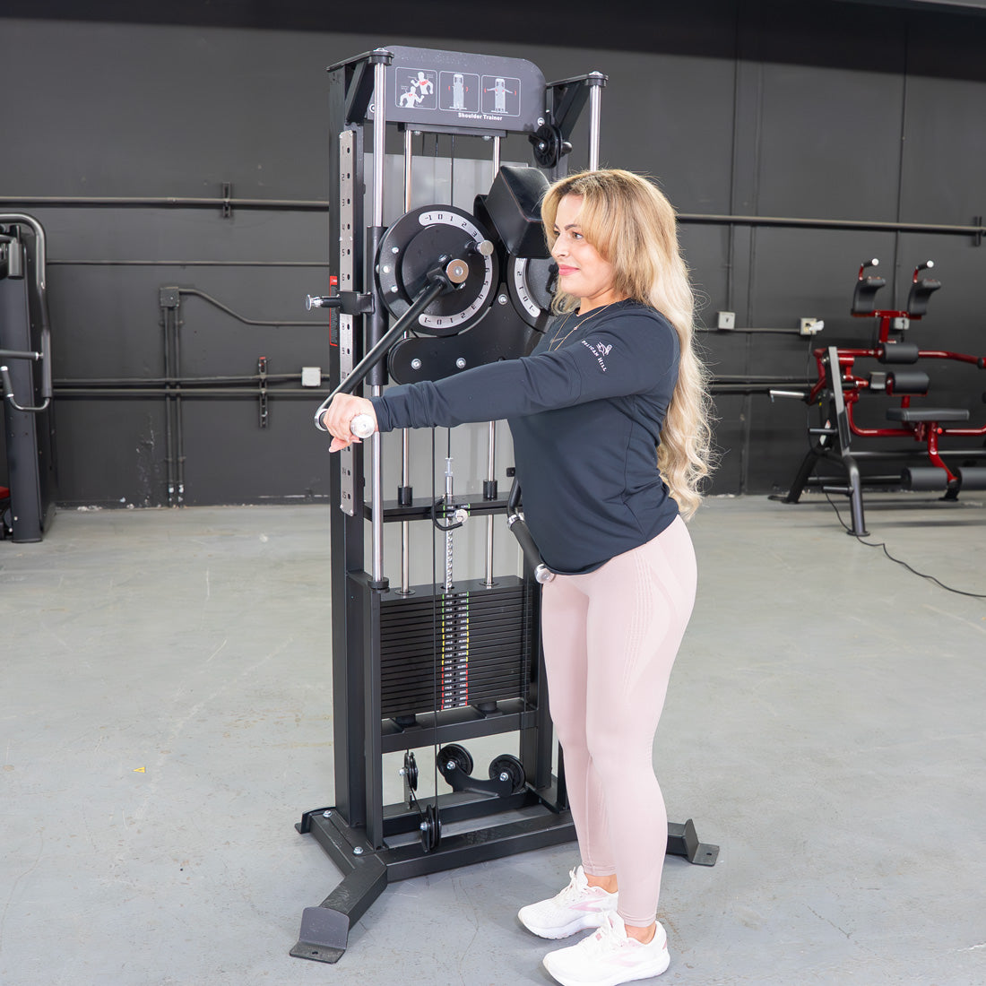 muscle d fitness commercial excel selectorized black multi filght trainer 