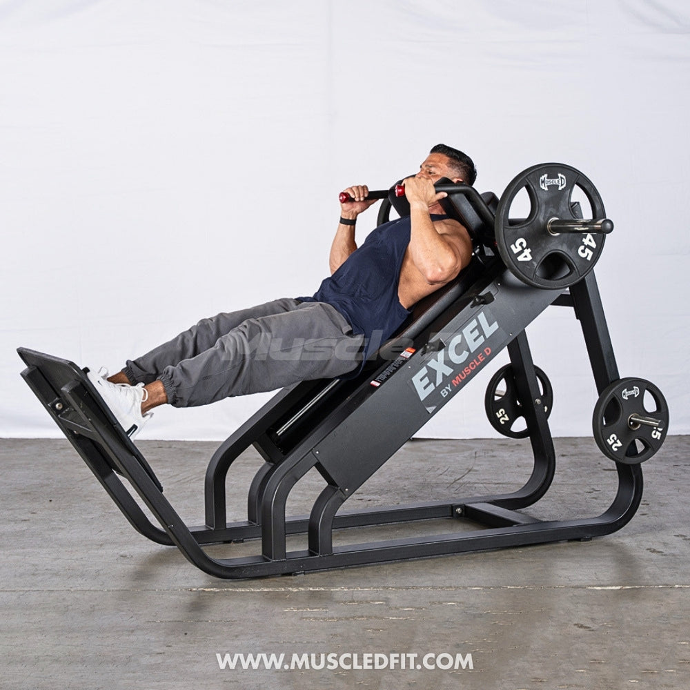 Excel Linear Hack Slide - Muscle D Fitness - Plate Load Hack Squat - W
