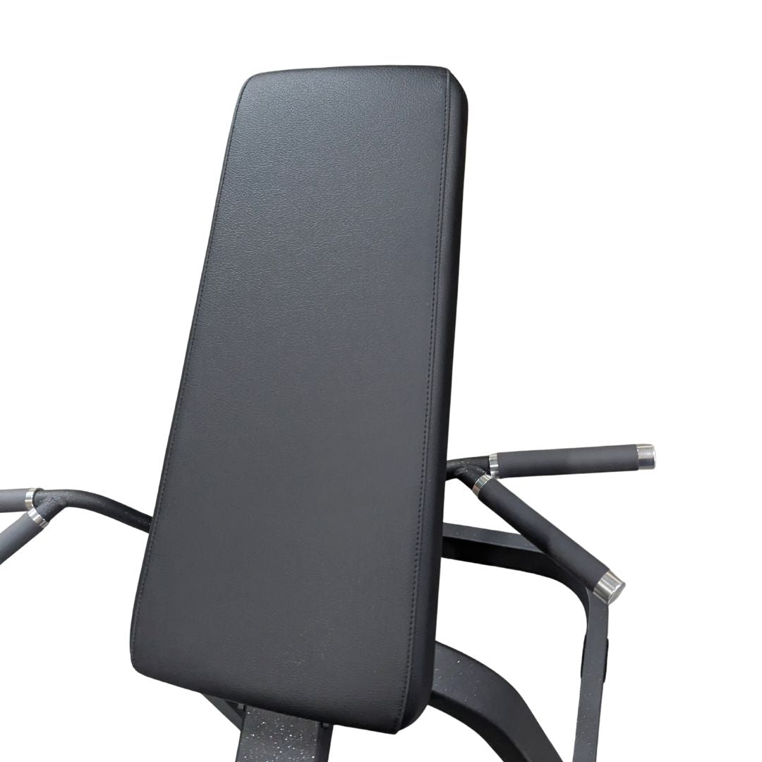 muscle d fitness commercial plate loaded excel leverage black t bar row seat pad detail