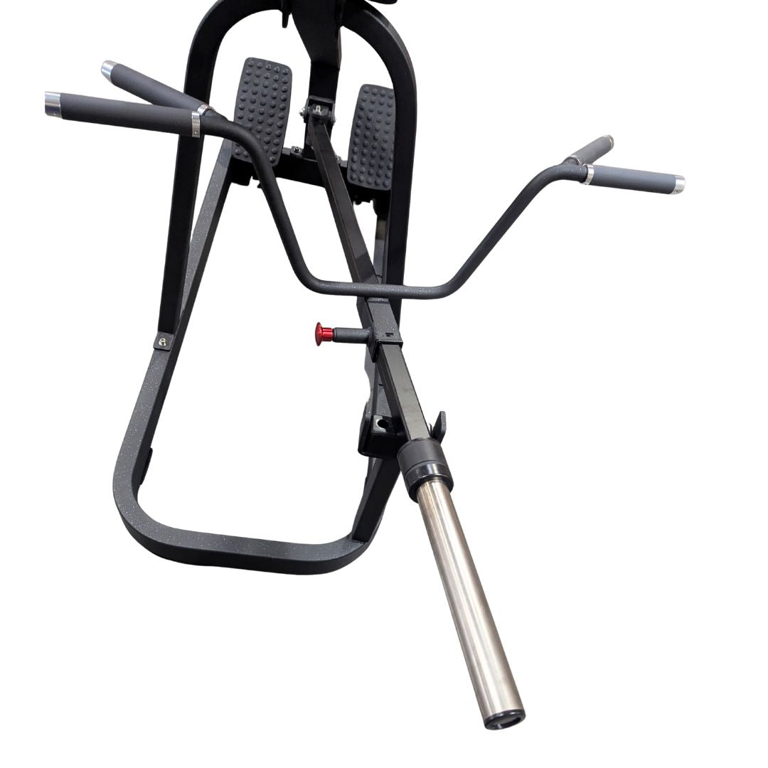 muscle d fitness commercial plate loaded excel leverage black t bar row weight peg detail 