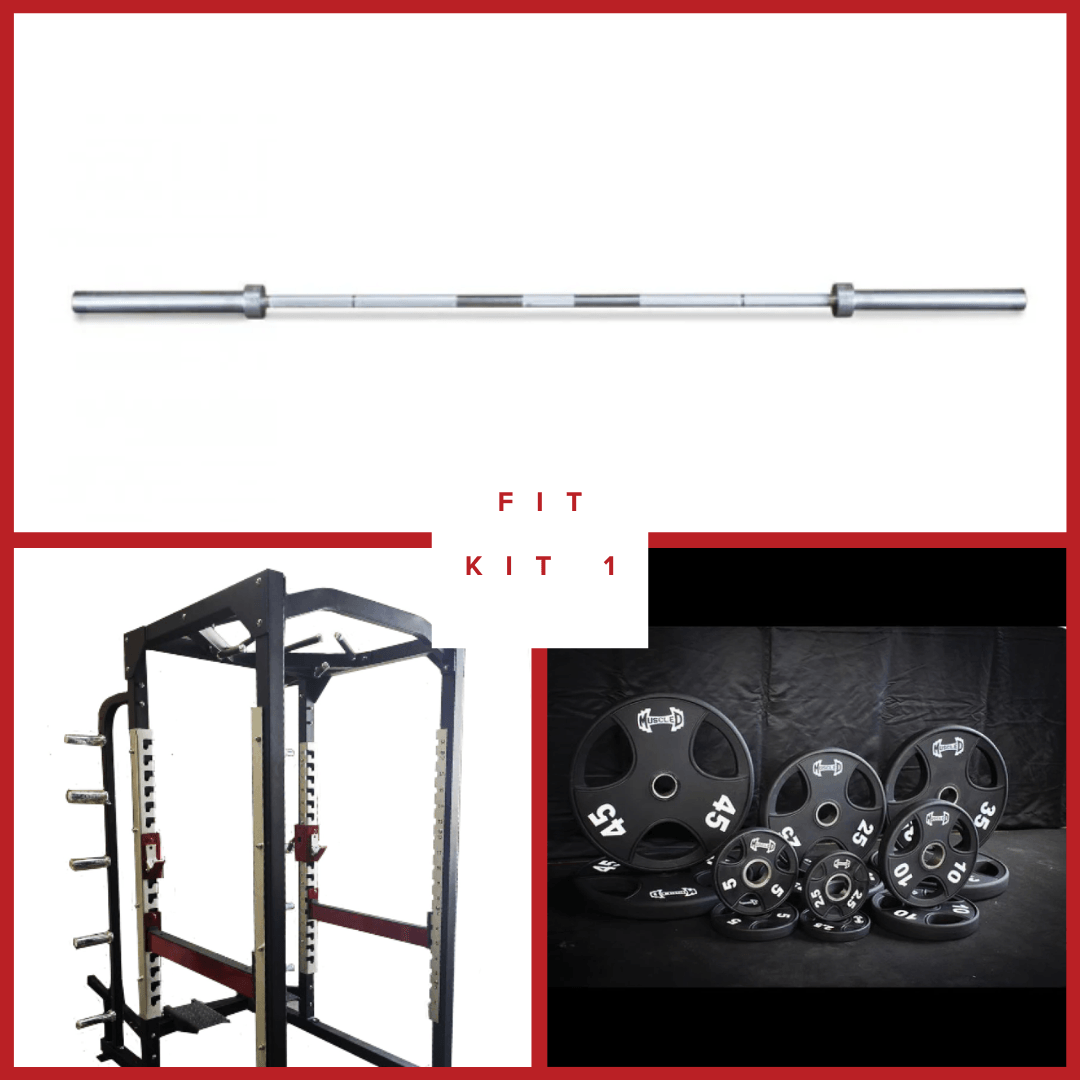 Power Cage Complete Weight Set - Muscle D Fitness - Commercial Squat Rack - Functional Pull-Up Bar - 10 Weight Storage Pegs - Power Rack