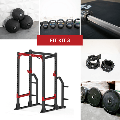 Compact Power Cage Complete Weight Set - Muscle D Fitness - Adjustable Squat Rack - Gym Storage - Chin up Bar Home Gym