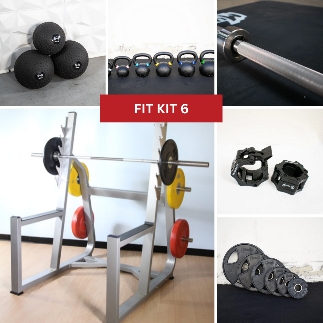 Commercial Squat Rack Kits - Muscle D Fitness - Gym Storage - Black / Silver