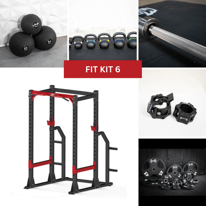 Compact Power Cage Complete Weight Set - Muscle D Fitness - Adjustable Squat Rack - Gym Storage - Chin up Bar Home Gym