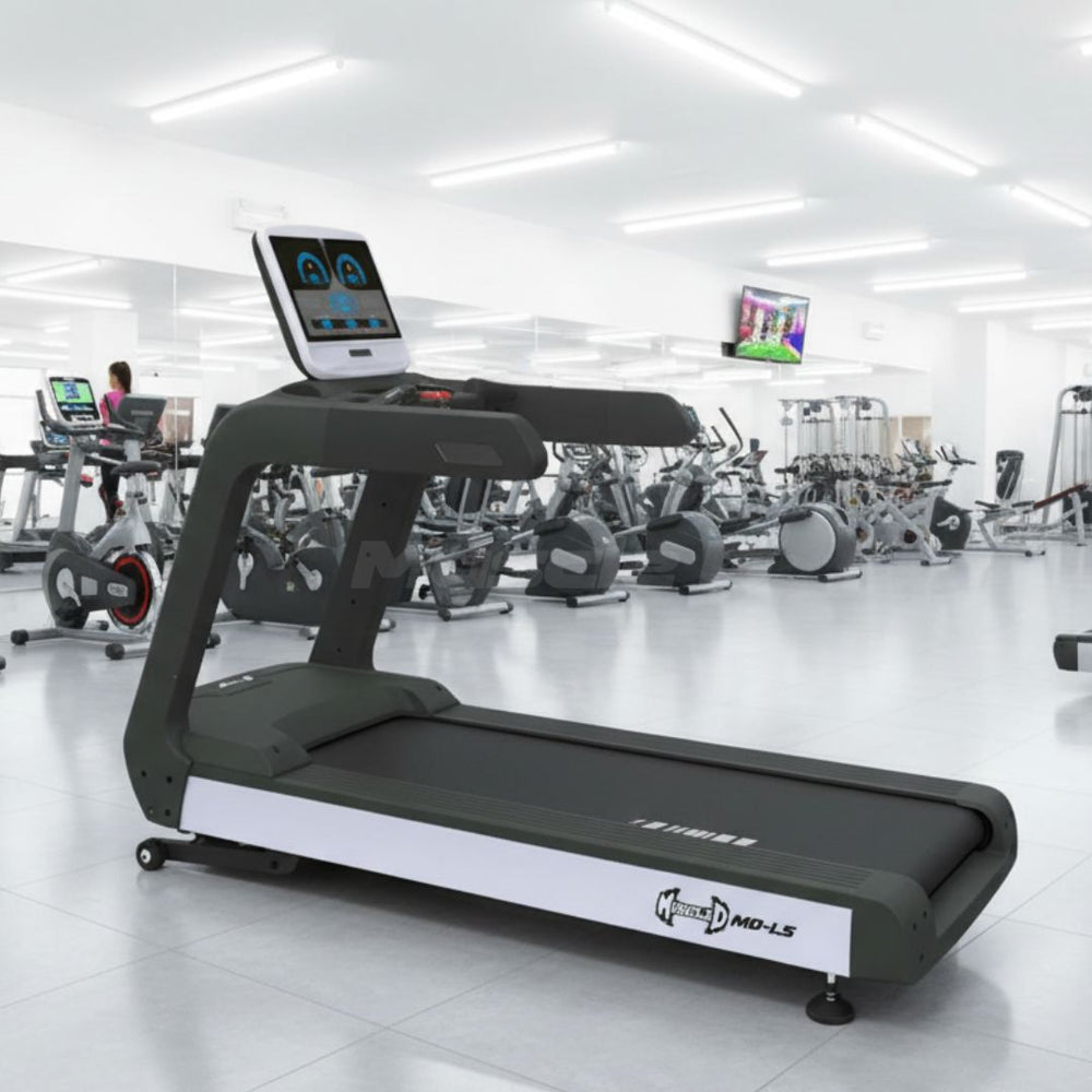LED Screen Commercial Treadmill - Muscle D Fitness - Built in Fan - Ad