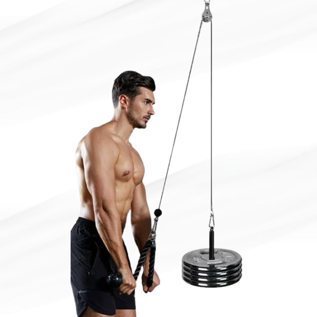 LAT Pulley Cable Machine System DIY Gym Attachment Lat Pulldown Workout Kit