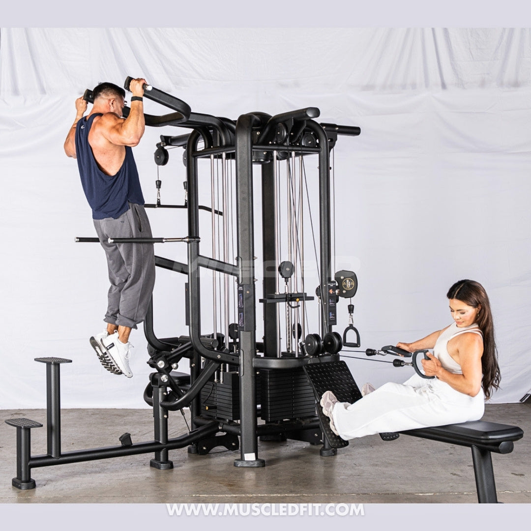 Megatron 4-Stack Jungle Gym w/ Assisted Chin Dip & Functional Column