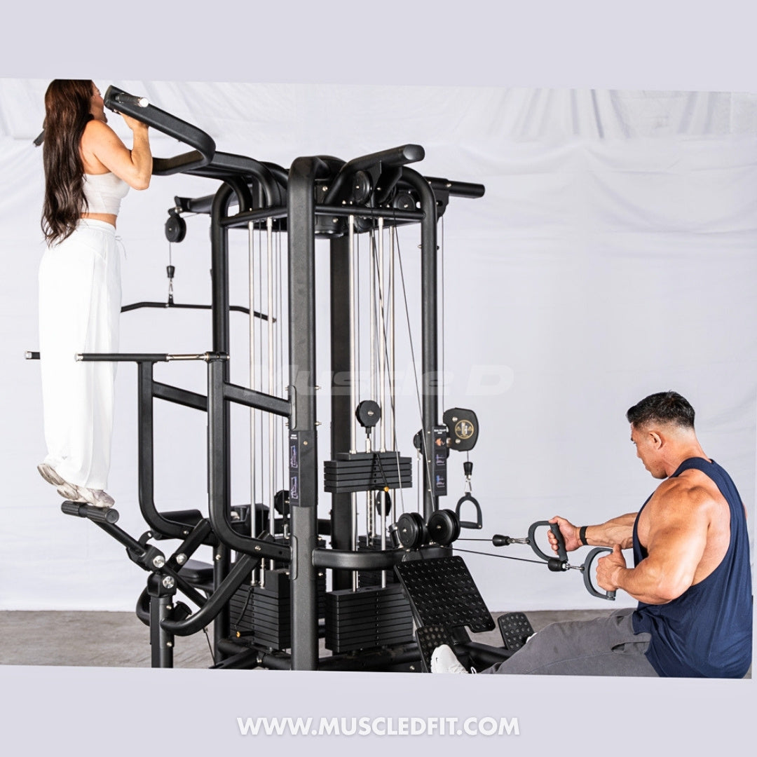 Megatron 4-Stack Jungle Gym w/ Assisted Chin Dip & Functional Column