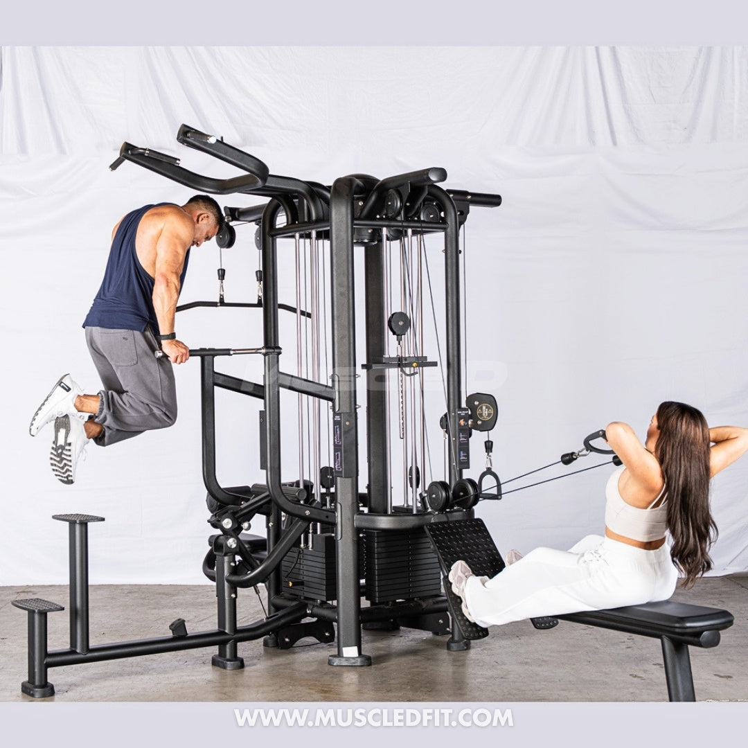 Megatron 4-Stack Jungle Gym w/ Assisted Chin Dip & Functional Column