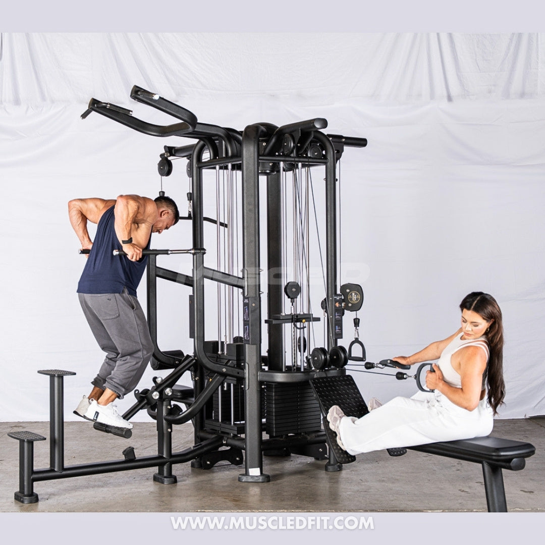 Megatron 4-Stack Jungle Gym w/ Assisted Chin Dip & Functional Column
