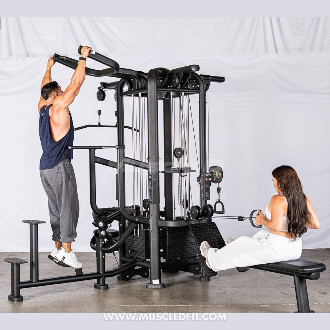 Megatron 4-Stack Jungle Gym w/ Assisted Chin Dip & Functional Column