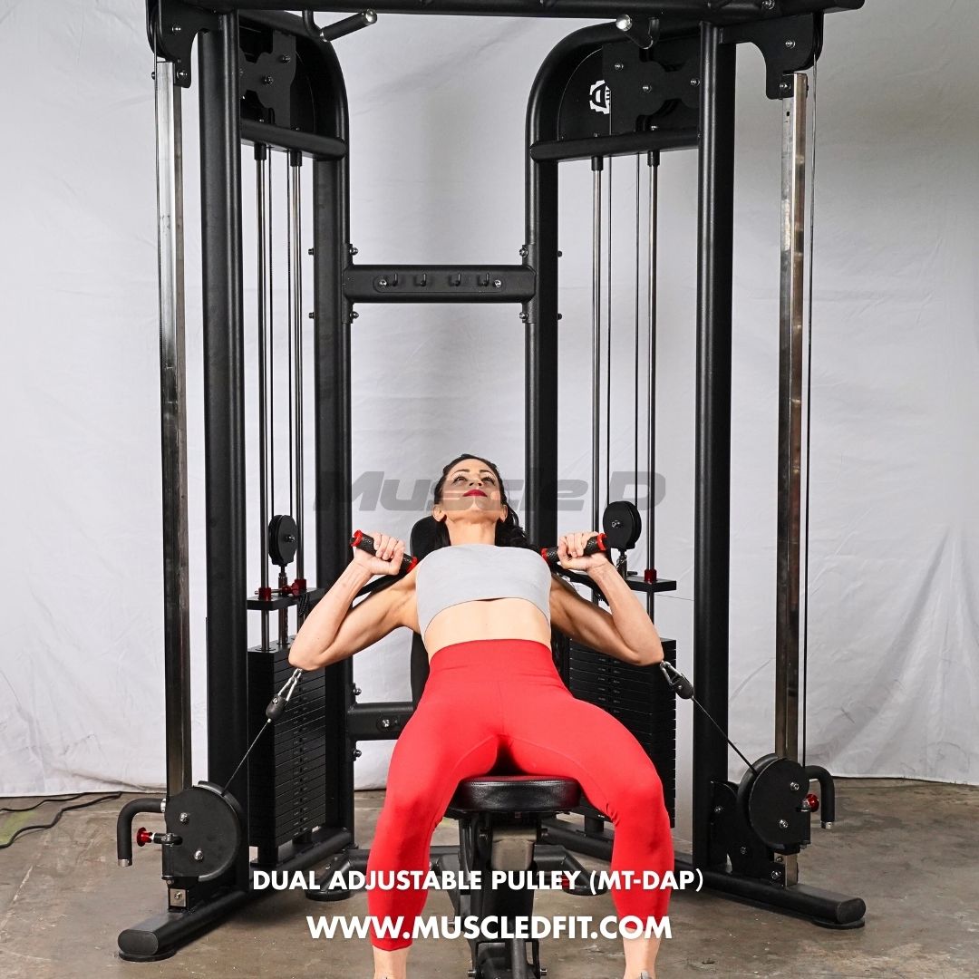 Muscle D Fitness Dual Adjustable Pulley – Two Stack Cable Machine
