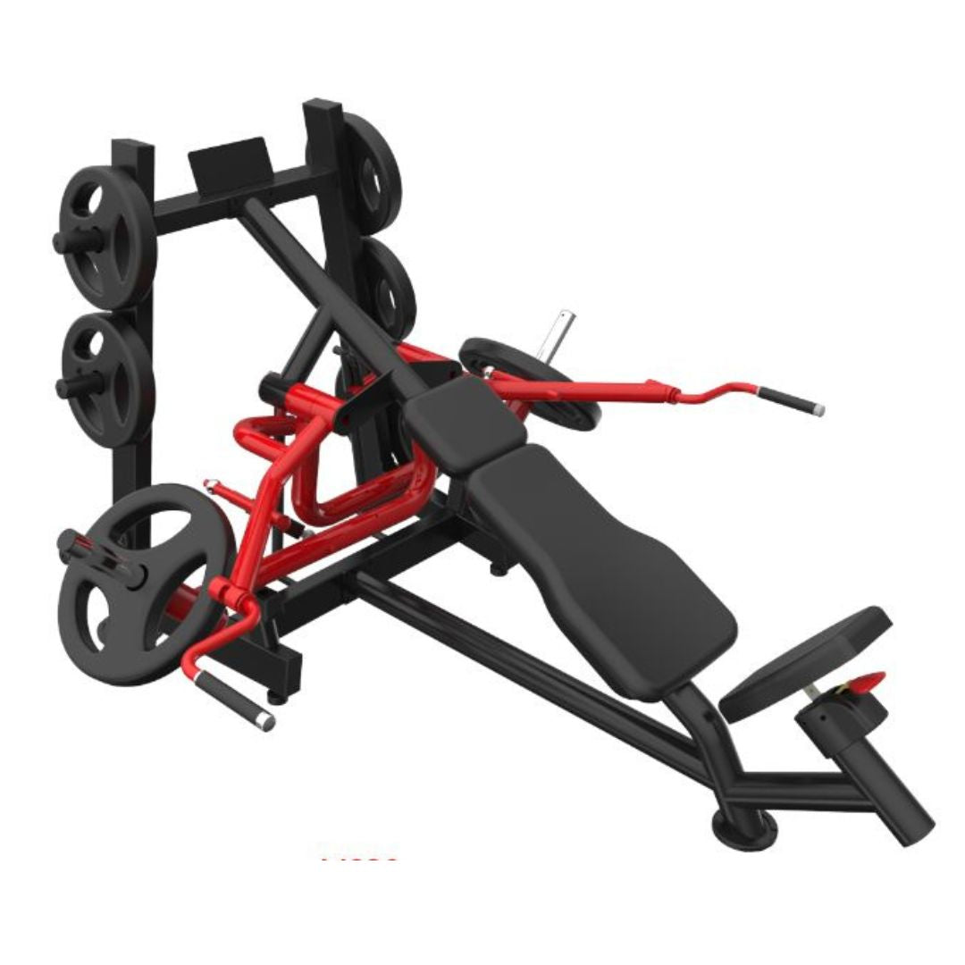muscle d fitness commercial plate loaded power leverage v2 black and maroon incline pec fly machine with storage