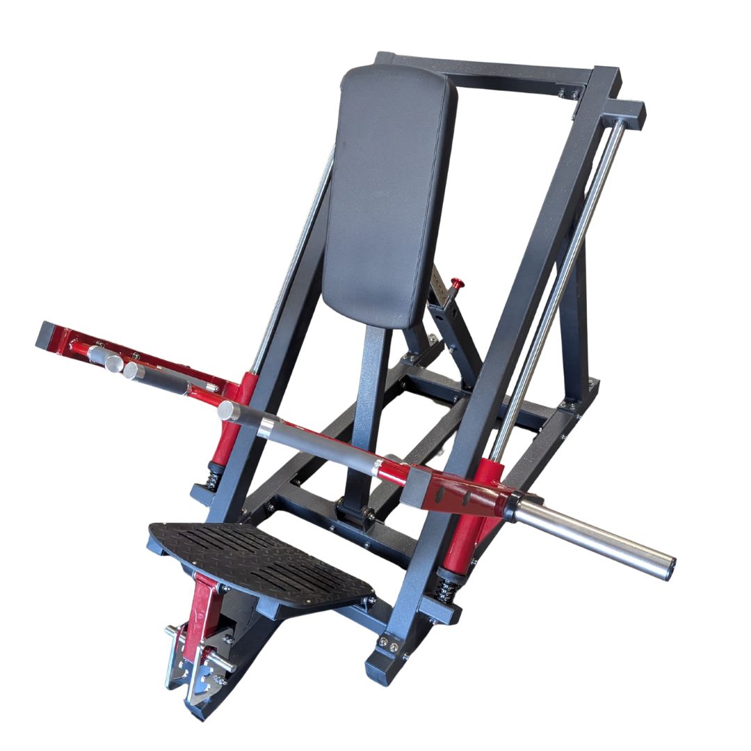 muscle d fitness commercial plate loaded power leverage v2 black and maroon linear bearing row