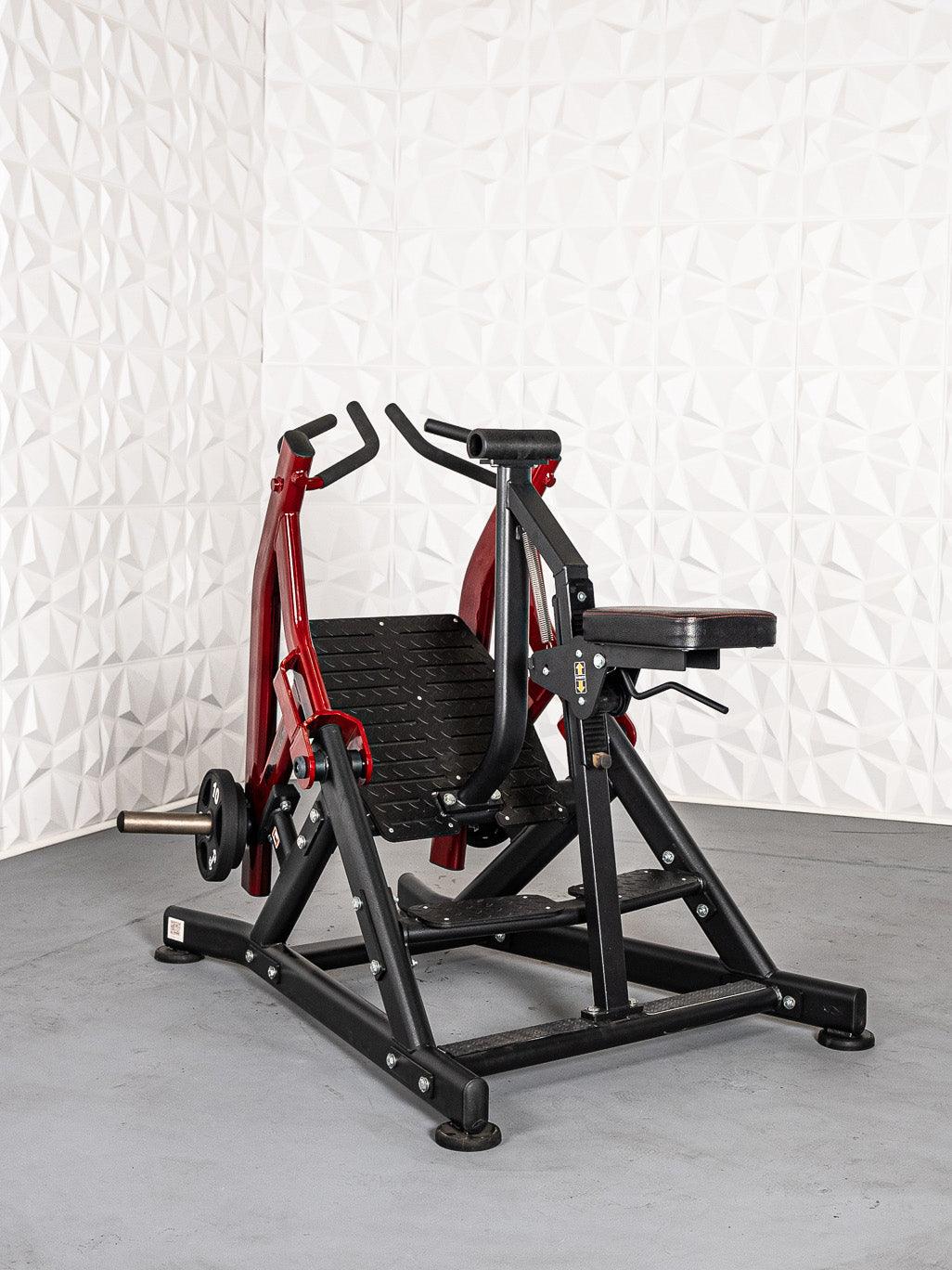 Pro Strength Seated Low Row in a gym setting by Muscle D Fitness.