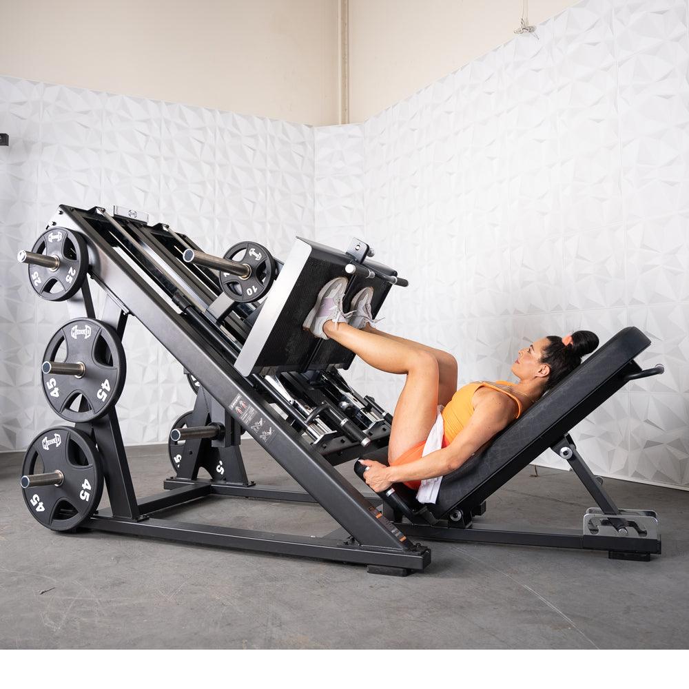 Pro Strength Dual Leg Press - Muscle D Fitness - Premium Adjustable Plate Loaded Iso-Lateral 45-DegreeLeg Press