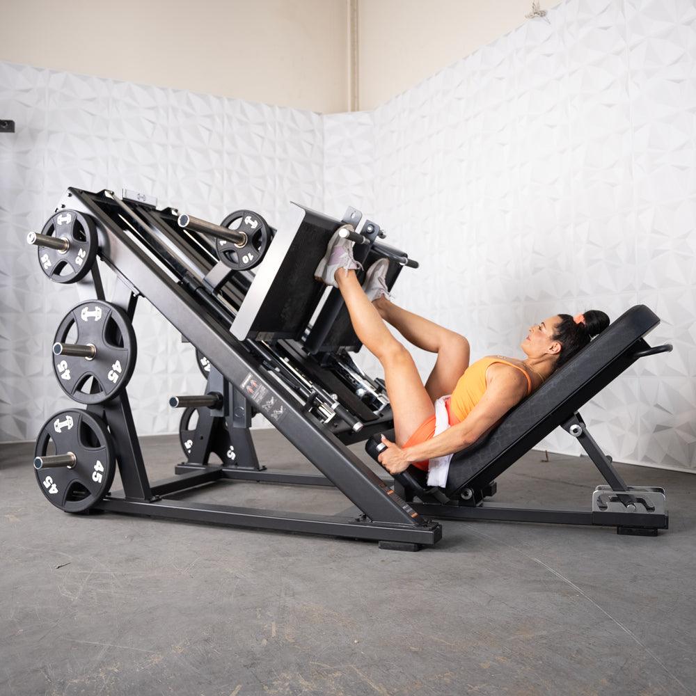 Pro Strength Dual Leg Press - Muscle D Fitness - Premium Adjustable Plate Loaded Iso-Lateral 45-DegreeLeg Press